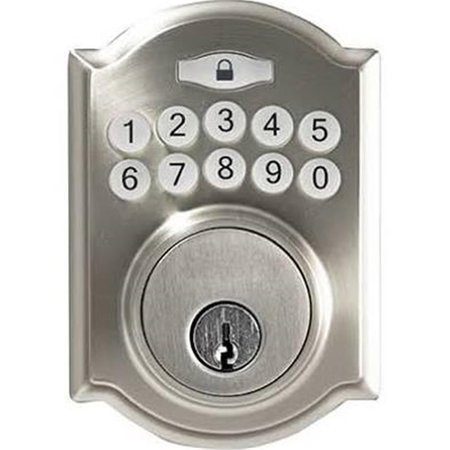 TAIWAN FU HSING INDUSTRIAL Tru-Guard Castle Electronic Deadbolt Lock, Stain Nickel TA569578